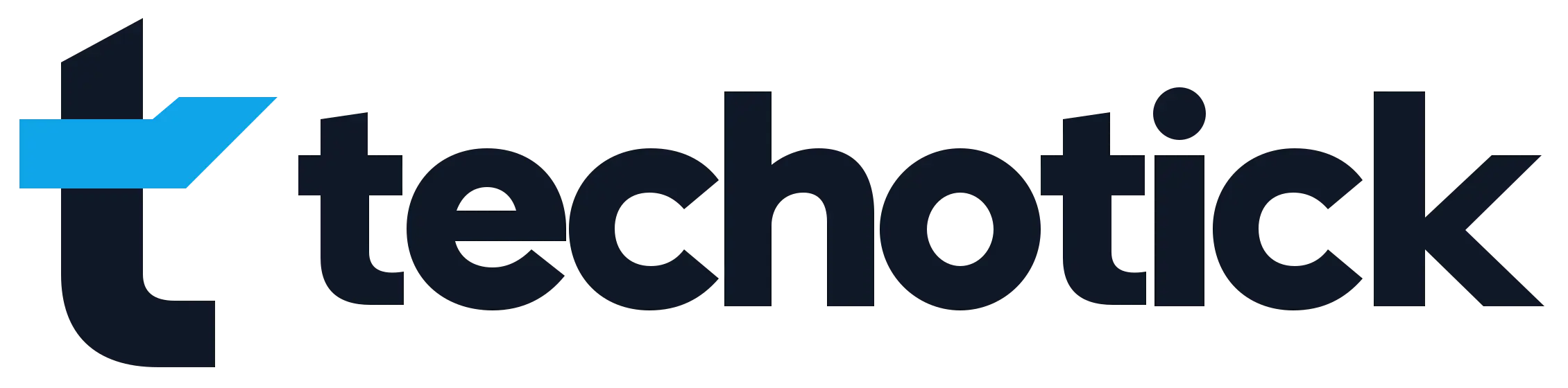 Techotick branding with a cyan geometric t symbol and a dark charcoal wordmark.
